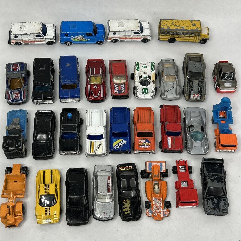 30 Unbranded Cars Hong Kong Lot Construction School Bus Police Formula 1 Pick Up